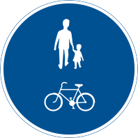 Vägmärke gemensam gång- och cykelbana