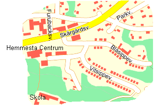 Karta som visar Blåsippans öppna förskola