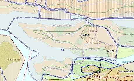 Kartbild över det planerade området.
